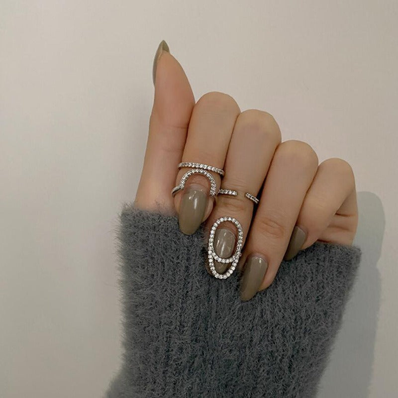 Alloy Geometry Nail Cap Ring Hand Decoration Joint Ring Jewelry