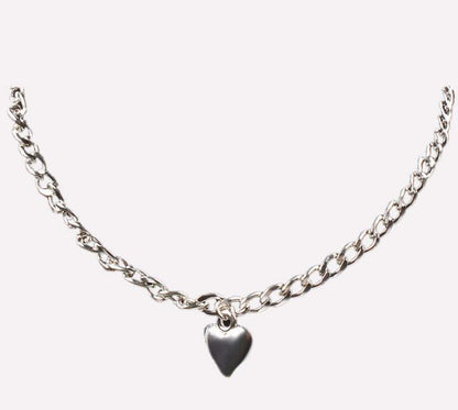 Trendy Women Jewelry Cute Heart Lock Necklace Gold Silver Choker Necklace Pendant On Neck Accessories